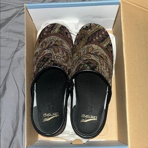 Dansko Paisley Mules - Brown and Black
